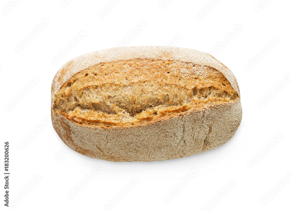 Rye bread loaf isolated at white background