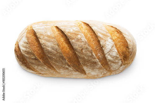 Fotografia, Obraz Baguette loaf with checkered crust isolated