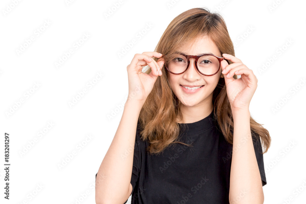 Portrait of female student isolated on white background Portrait of female student isolated on white background