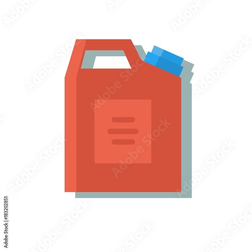 Blank plastic canister for motor oil. Stock flat vector illustration.