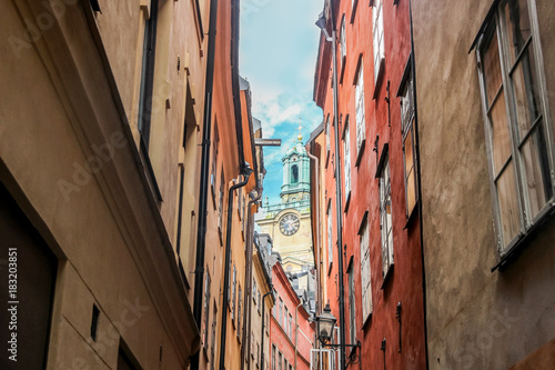 Photography buildings in old town stockholm