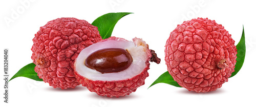 lychee isolated on white background photo