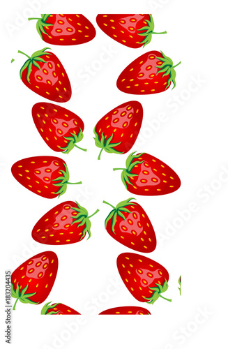 Fototapeta Naklejka Na Ścianę i Meble -  Seamless pattern with ripe, bright, juicy, colorful, large strawberries
