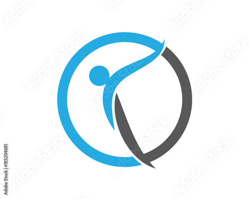 beauty body health care yoga sport spirit balance logo