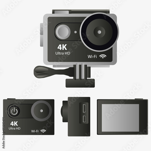 Action camera from different angles