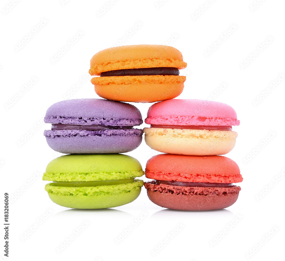 macaroons or macaron on white background, Dessert macaroons or macaron on white background, Dessert