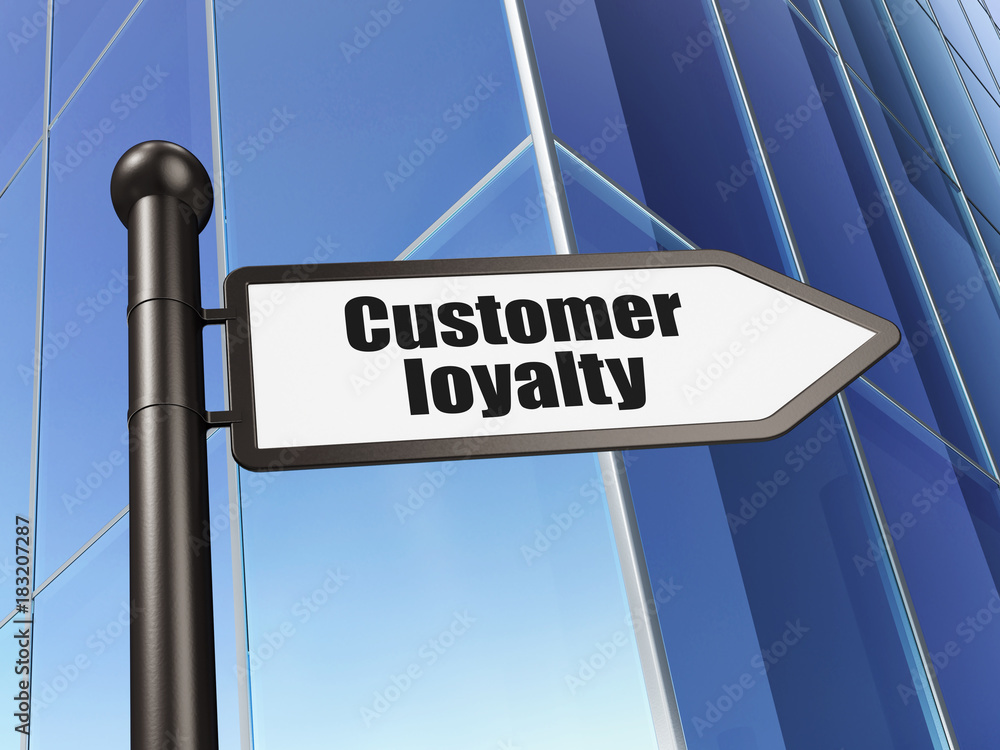 Marketing concept: sign Customer Loyalty on Building background, 3D rendering