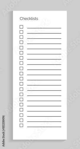 Checklist Empty Sheet of Paper Vector Illustration