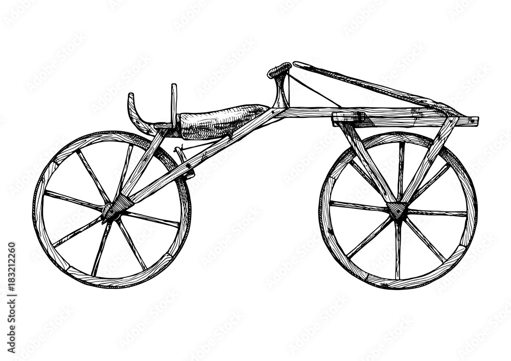 Fototapeta premium Hand drawn illustration of bicycle
