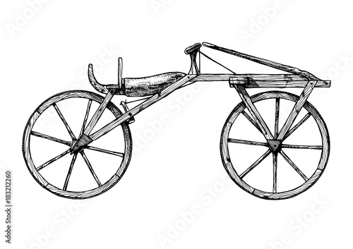 Hand drawn illustration of bicycle