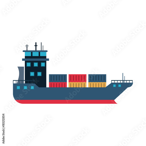 Freigther cargo ship icon vector illustration graphic design