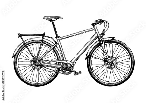 illustration of hybrid bicycle