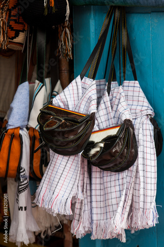 Foto Colombian traditional leather satchel from the Antioquia Region called Carriel a