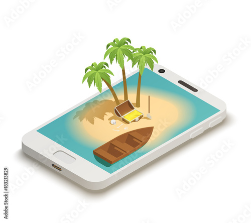 Fairy Tale Smartphone Isometric Composition
