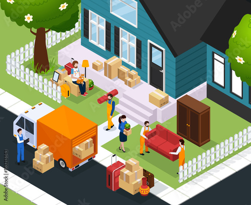 Relocation Isometric Composition