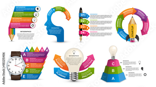 Collection infographics. Design elements. Infographics for business presentations or information banner.