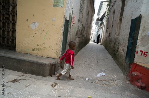 Little boy in Stone Town Zanzibar