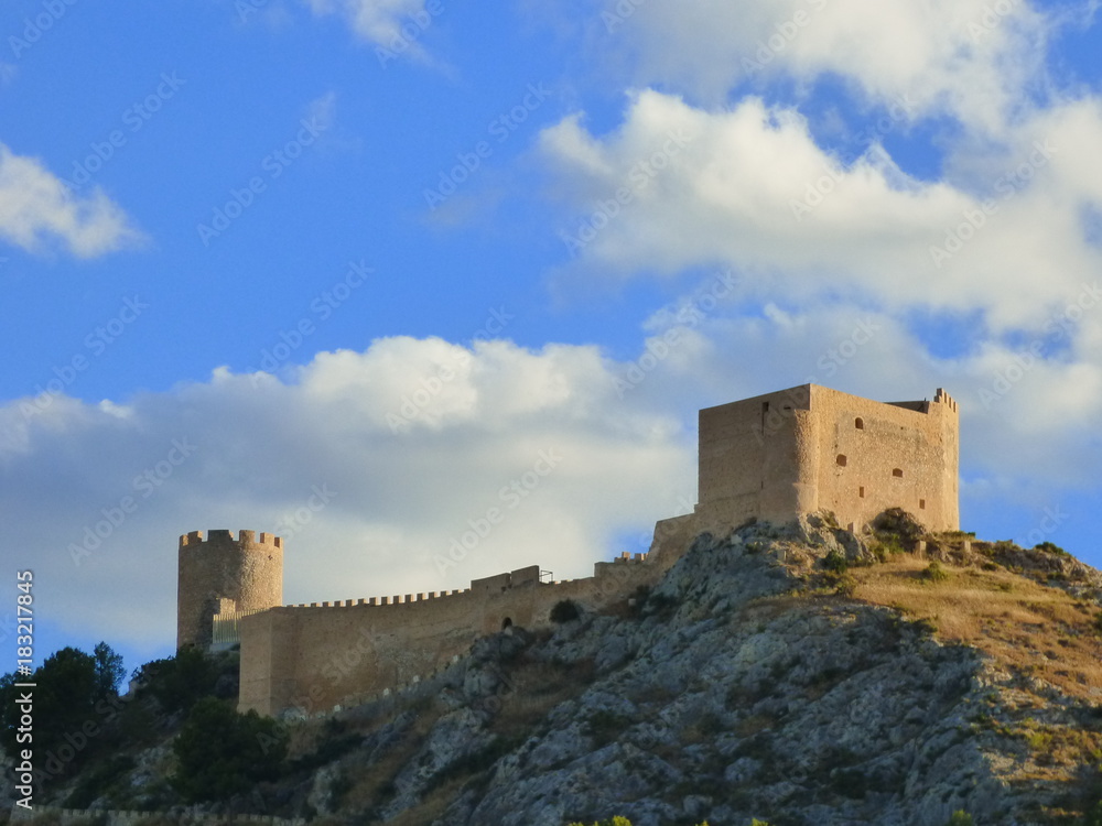 Castillo de Castalla. Pueblo de interior de Alicante en la Comunidad Valenciana, España.
