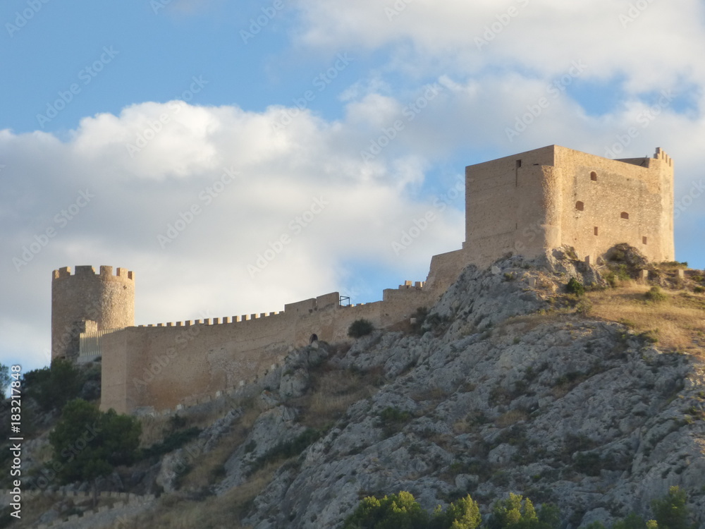 Castillo de Castalla. Pueblo de interior de Alicante en la Comunidad Valenciana, España.
