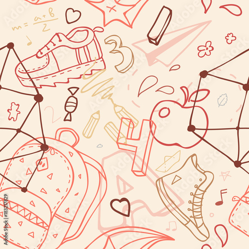 seamless pattern on school theme.
