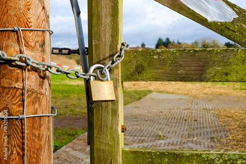 Farm Gate with Padlock