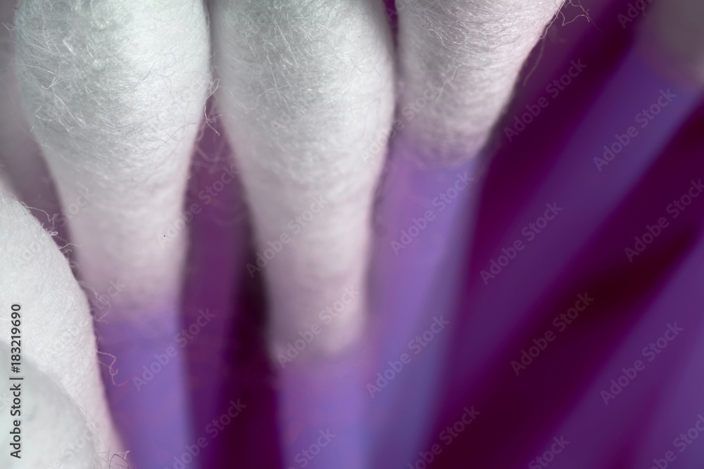 Background of violet cotton buds macro, soft focus Background of violet cotton buds macro, soft focus