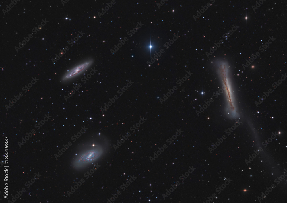 Obraz premium The Leo Triplet - Galaxy Group in the Constellation Leo