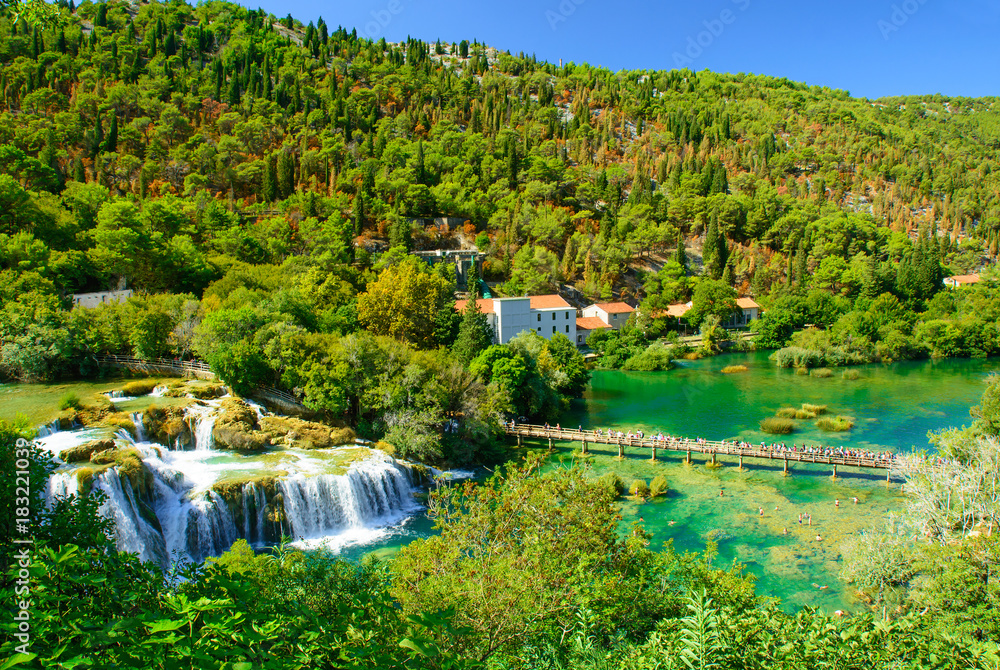 Fototapeta premium Waterfalls Krka, National Park, Dalmatia, Croatia