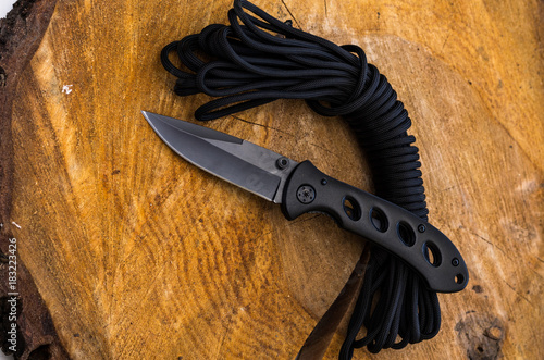 Knife for everyday carrying black. photo