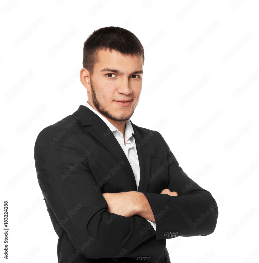 Male manager on white background Male manager on white background