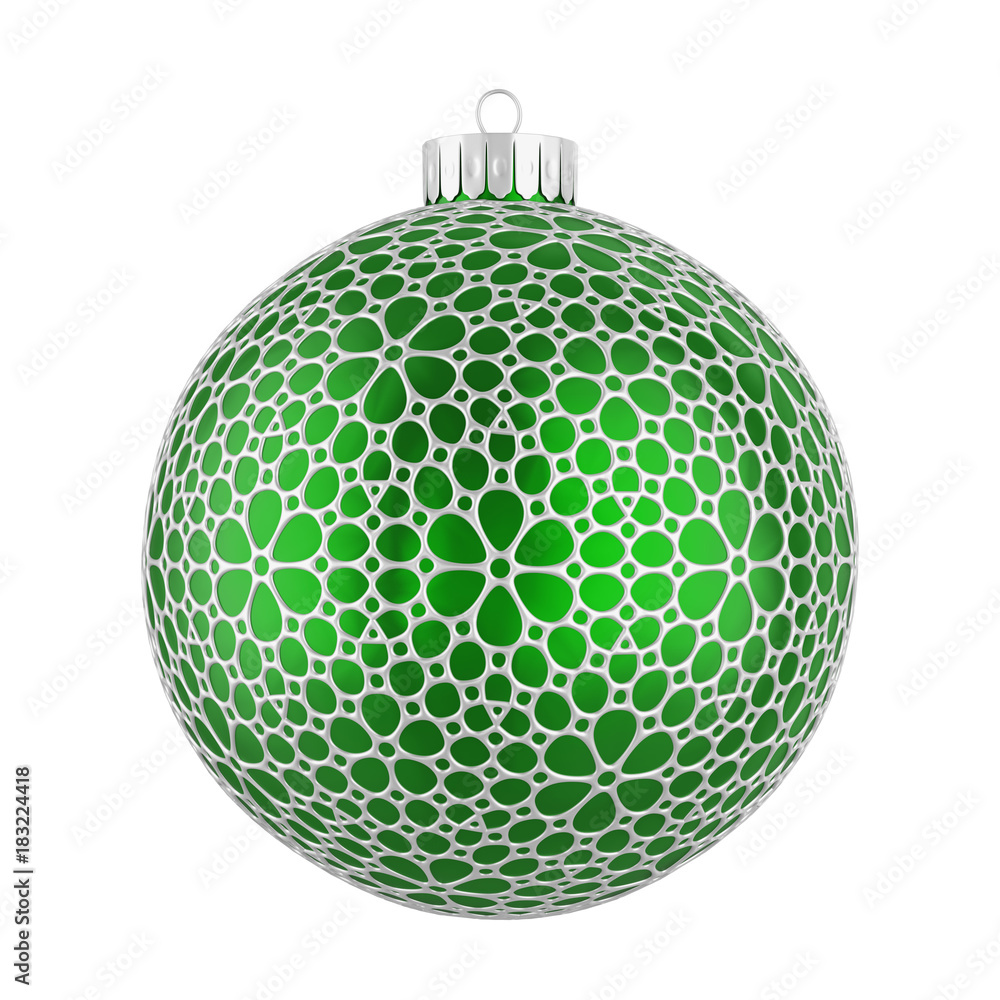 Green Christmas Ball Isolated Green Christmas Ball Isolated