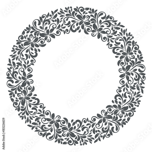 Abstract round floral frame