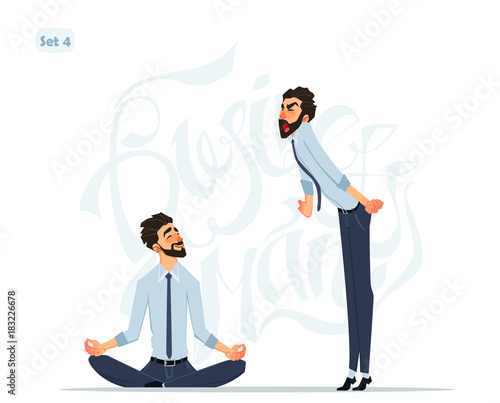 Businessman in different emotions and expressions. Businessperson in casual office look.