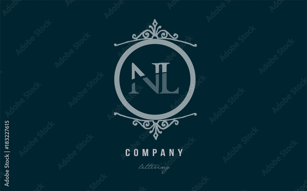 nl n l blue decorative monogram alphabet letter logo combination icon design nl n l blue decorative monogram alphabet letter logo combination icon design
