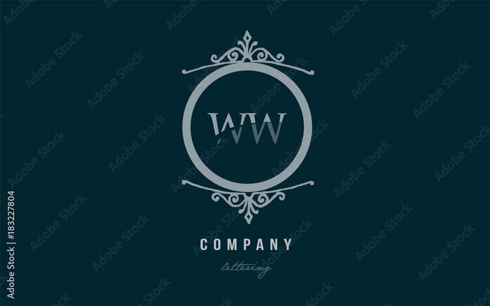 ww w w blue decorative monogram alphabet letter logo combination icon design ww w w blue decorative monogram alphabet letter logo combination icon design