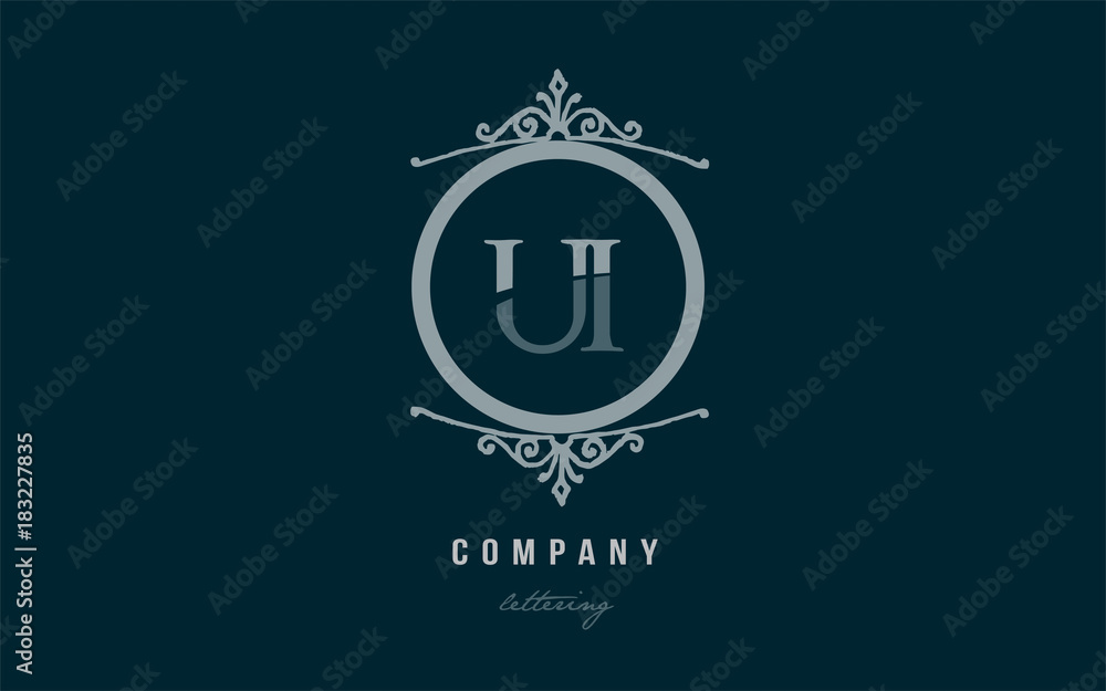 ui u i blue decorative monogram alphabet letter logo combination icon design ui u i blue decorative monogram alphabet letter logo combination icon design