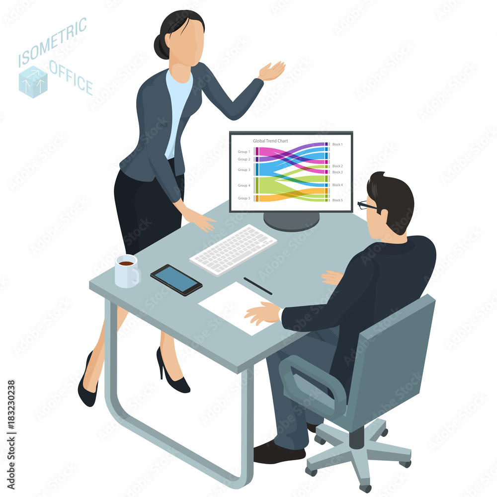 Isometric vector office. Isometric vector office.
