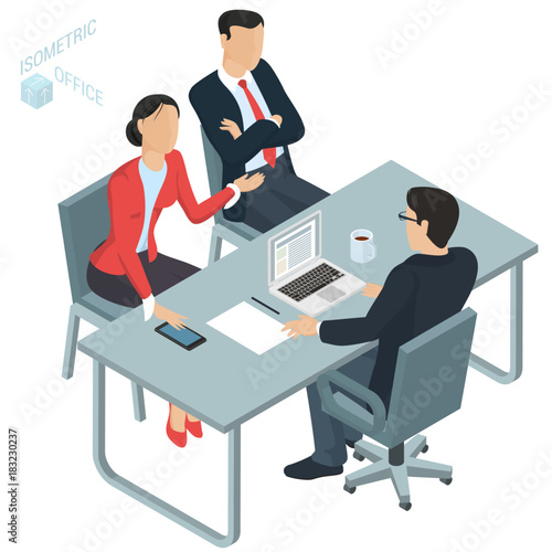 Isometric  vector  office. 
