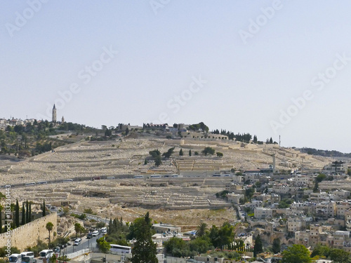The capital of Israel - Jerusalem. The ancient Jewish cemetery on the Mount of Olives