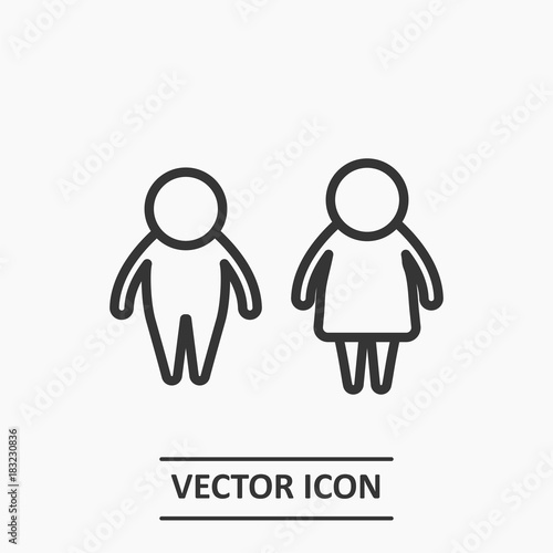 Outline fat persons icon illustration vector symbol photo
