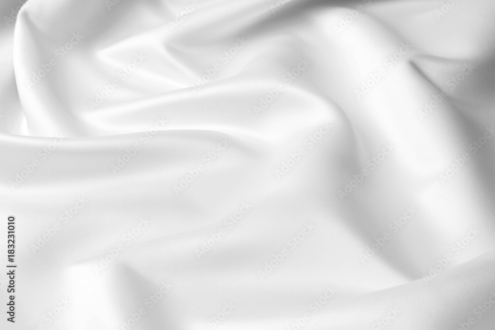 White silk wavy fabric