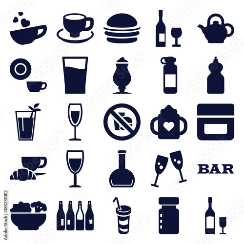 Set of 25 drink filled icons