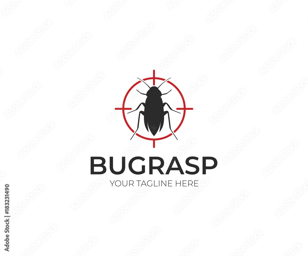 Pest Control Logo Template. Insect Vector Design. Bug Illustration Pest Control Logo Template. Insect Vector Design. Bug Illustration