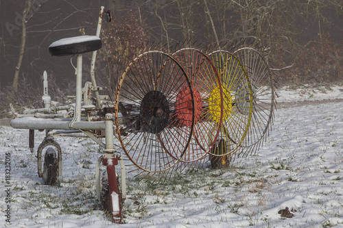 Heuwender im Winter