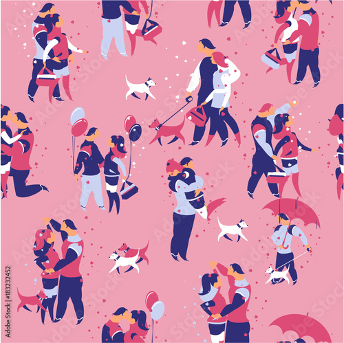 seamless pattern couple in love © marrishuanna