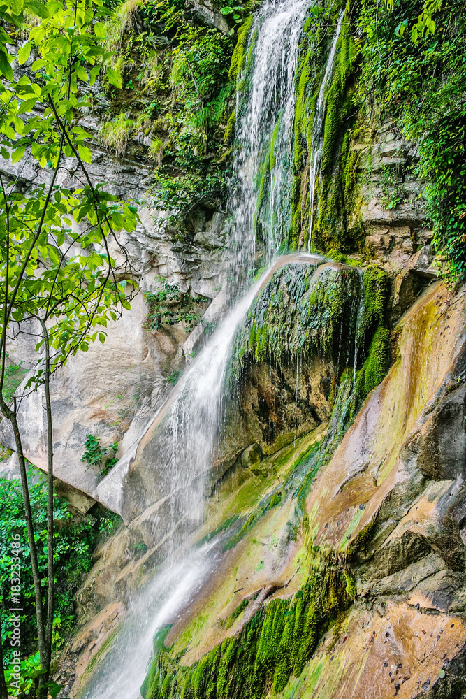 The waterfall of the valley of the river Ashe. Caucasus. Russia The waterfall of the valley of the river Ashe. Caucasus. Russia