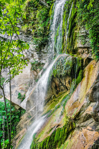 Fototapeta Naklejka Na Ścianę i Meble -  The waterfall of the valley of the river Ashe. Caucasus. Russia