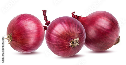 Fresh onion isolated on white background with clipping path