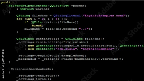 Scrolling с coding on black background