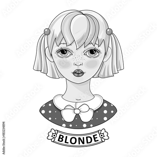 Girl with beautiful hair. Portrait. 